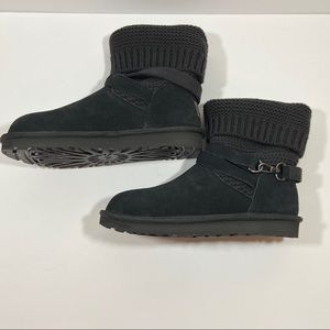 UGG Purl Strap Boot Black Size 8 M EUC